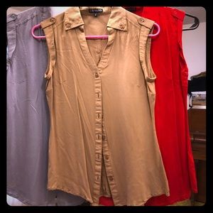 Lot of 3 Sleeveless Express women’s dress shirts